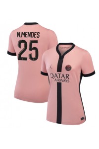 Paris Saint-Germain Nuno Mendes #25 Voetbaltruitje 3e tenue Dames 2024-25 Korte Mouw